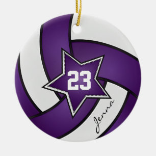 Ornamento De Cerâmica Voleibol 🏐 Estrela Roxa