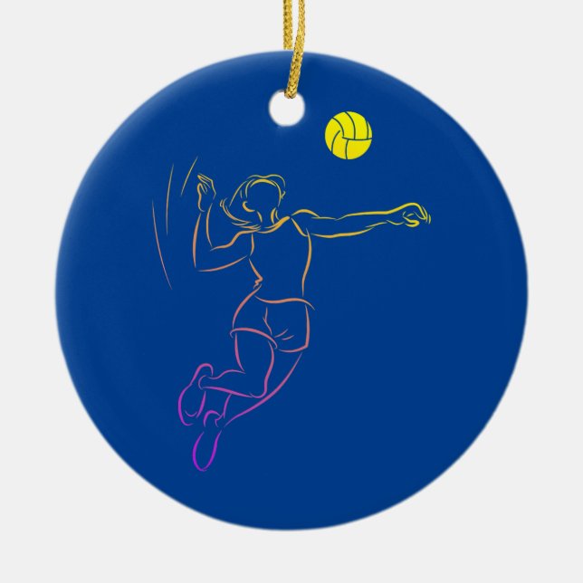 Ornamento De Cerâmica Voleibol feminino em vôlei (Frente)