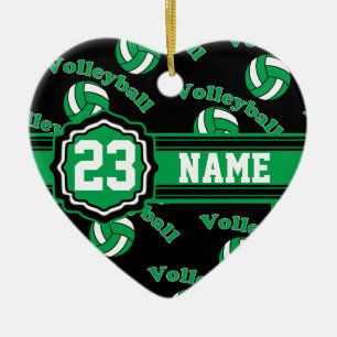 Ornamento De Cerâmica Voleibol Verde