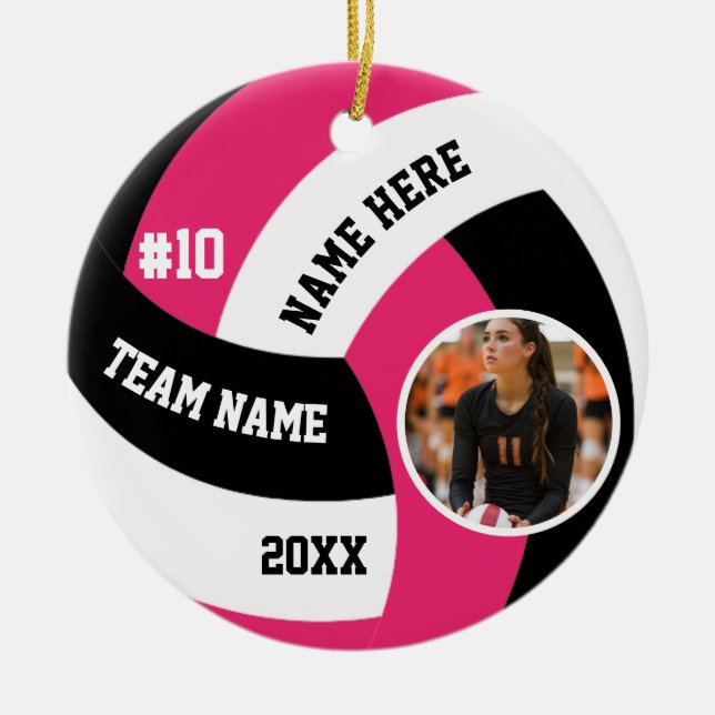 Ornamento De Cerâmica Volleyball Ornaments Team Player Sports For Her (Frente)