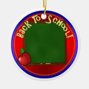 Ornamento De Cerâmica Voltar ao Conselho do giz escolar - Adicionar mens