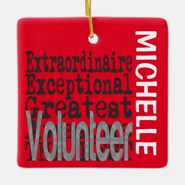 Ornamento De Cerâmica Voluntário Extraordinário PERSONALIZADO (Frente)