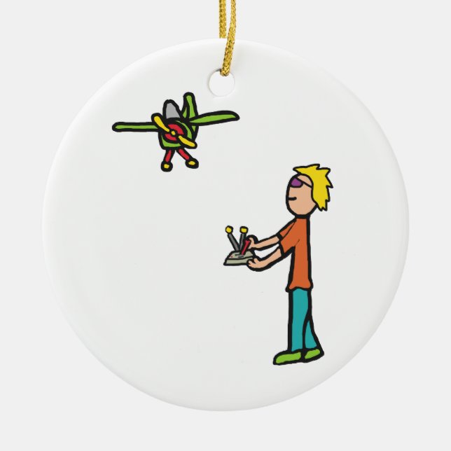 Ornamento De Cerâmica Voo de avião modelo RC (Frente)