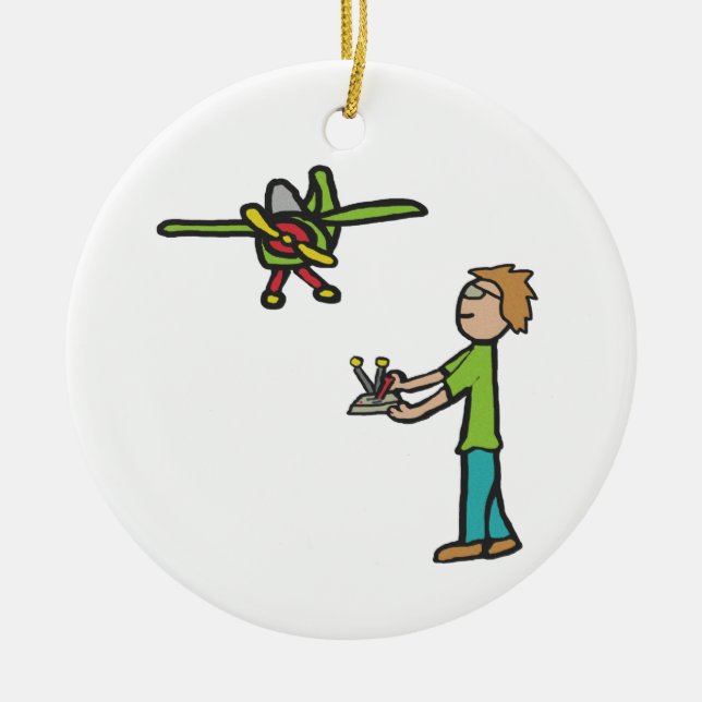 Ornamento De Cerâmica Voo de avião modelo RC (Frente)