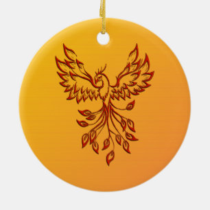 Ornamento De Cerâmica Voo de uma Fênix