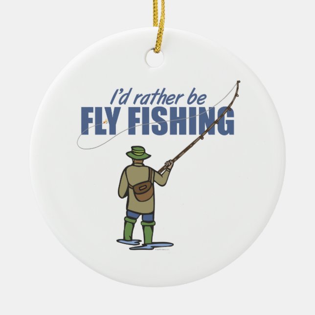 Ornamento De Cerâmica Voo fluvial que pesca em águas (Frente)