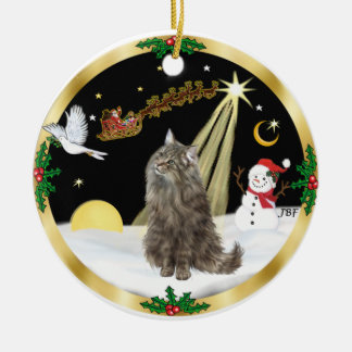 Ornamento De Cerâmica Voo noturno (GW) - Gato florestal norueguês