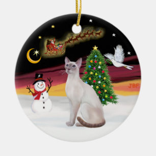 Ornamento De Cerâmica Voo Noturno - Ponto Lilac Siamese