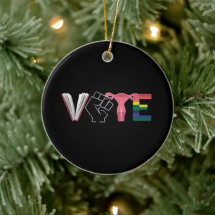 Ornamento De Cerâmica Vote Feminista Direitos das Mulheres Livros Banido