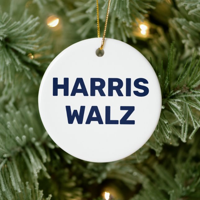 Ornamento De Cerâmica Vote Harris Walz 2024 (Árvore)
