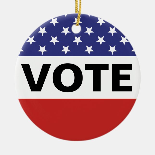 Ornamento De Cerâmica Voto da bandeira americana (Frente)