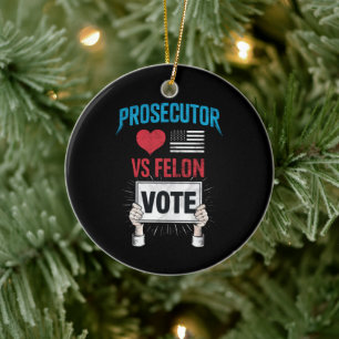 Ornamento De Cerâmica Voto de Promotor vs Criminoso