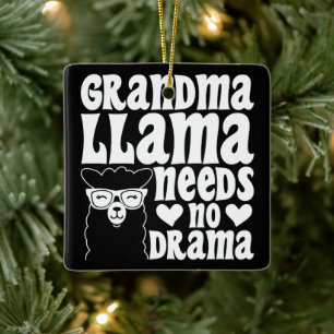Ornamento De Cerâmica Vovó Llama Não Precisa De Dia de as mães De Drama