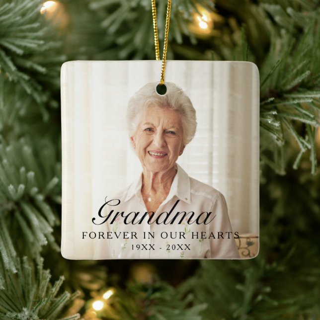 Ornamento De Cerâmica Vovó Para Sempre No Nosso Memorial Fotográfico Do  (Árvore)