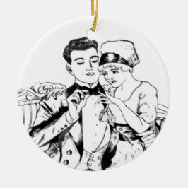 Ornamento De Cerâmica Vovô Russell Swigert que propor à avó 1917