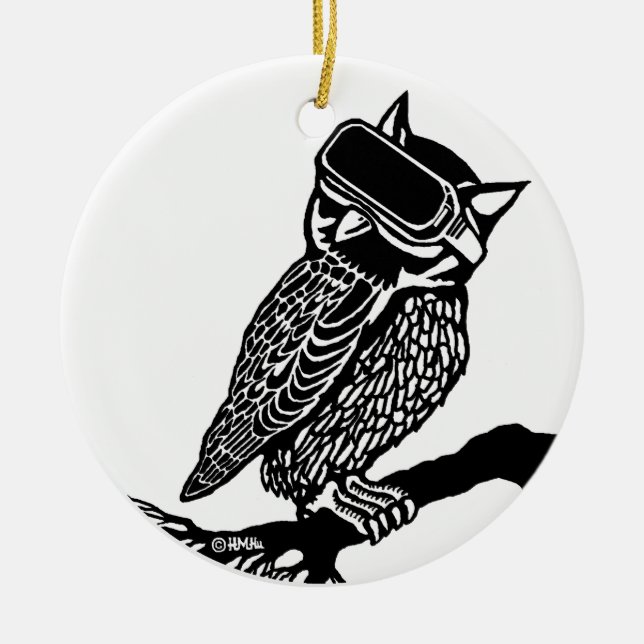 Ornamento De Cerâmica VR Owl (Frente)