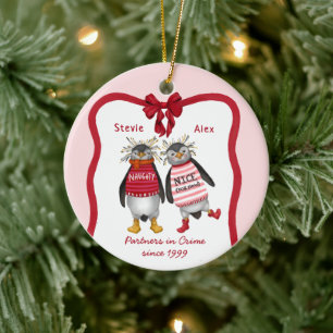 Ornamento De Cerâmica Waddle Eu Faço Sem Você? Feliz Natal do Casal