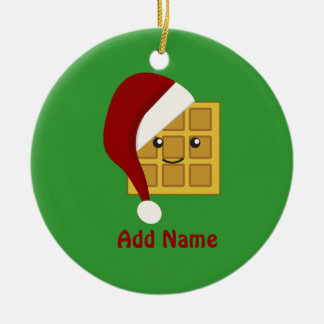 Ornamento De Cerâmica Waffle de Natal