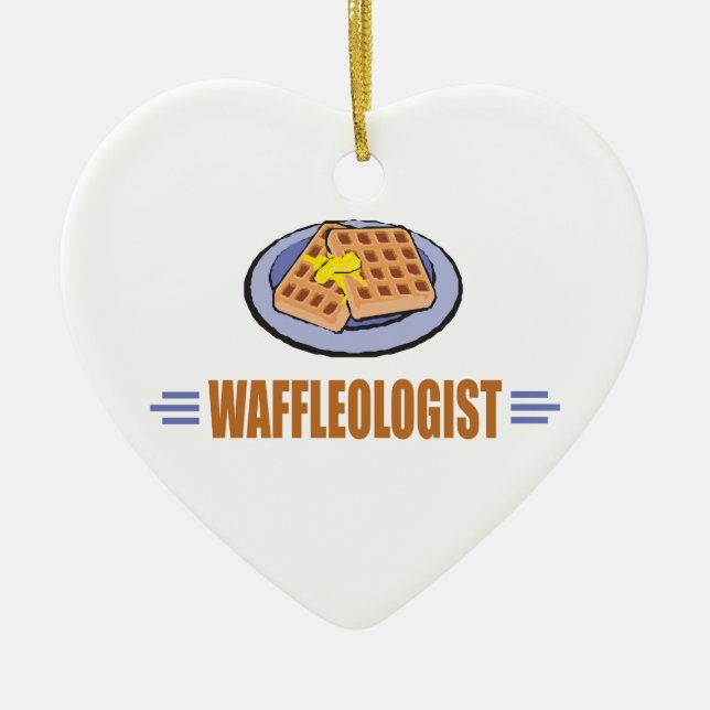 Ornamento De Cerâmica Waffle Engraçado (Frente)