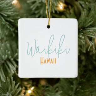 Ornamento De Cerâmica Waikiki, Havaí Lembrança de Viagem