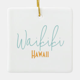 Ornamento De Cerâmica Waikiki, Havaí Lembrança de Viagem