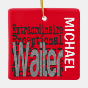Ornamento De Cerâmica Waiter Extraordinaire CUSTOM