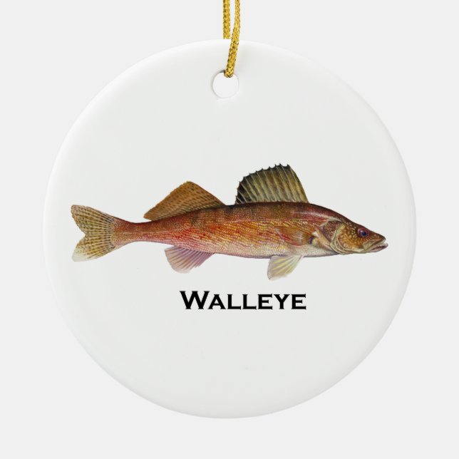 Ornamento De Cerâmica Walleye (Frente)