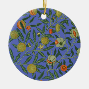 Ornamento De Cerâmica Wallpaper colorido azul William Morris Pomegranate