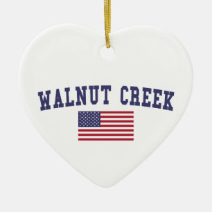 Ornamento De Cerâmica Walnut Creek EUA Flag