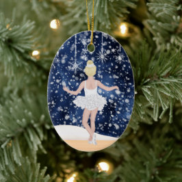 Ornamento De Cerâmica Waltz de Snowflakes Nutcracker Balé Natal
