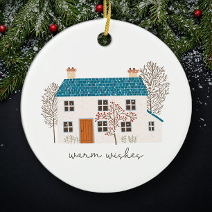 Ornamento De Cerâmica Warm Wish Cozy Holiday Natal