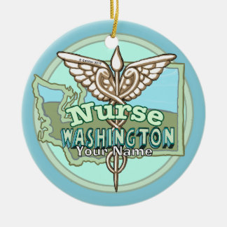 Ornamento De Cerâmica Washington Nurse Caduceus