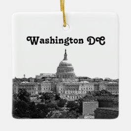 Ornamento De Cerâmica Washington Skyline Etch