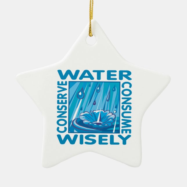 Ornamento De Cerâmica Water Conservation (Frente)