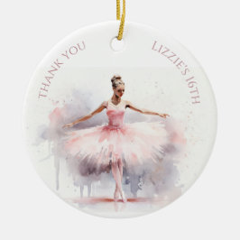 Ornamento De Cerâmica Watercolor Ballerina
