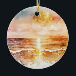 Ornamento De Cerâmica Watercolor Beach Series Design 1<br><div class="desc">A praia Watercolor pode fazer o presente perfeito para o amante da praia. Veja todos os belos presentes,  papel de embrulho e papéis de tecido que podem ser usados para desligar e dar presentes.</div>