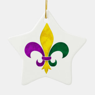Ornamento De Cerâmica watercolor fleur de lis
