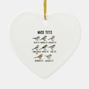 Ornamento De Cerâmica Watercolor Funny Bird Lover