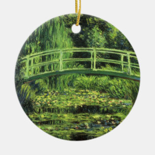 Ornamento De Cerâmica Waterlilies branco por Claude Monet, arte do