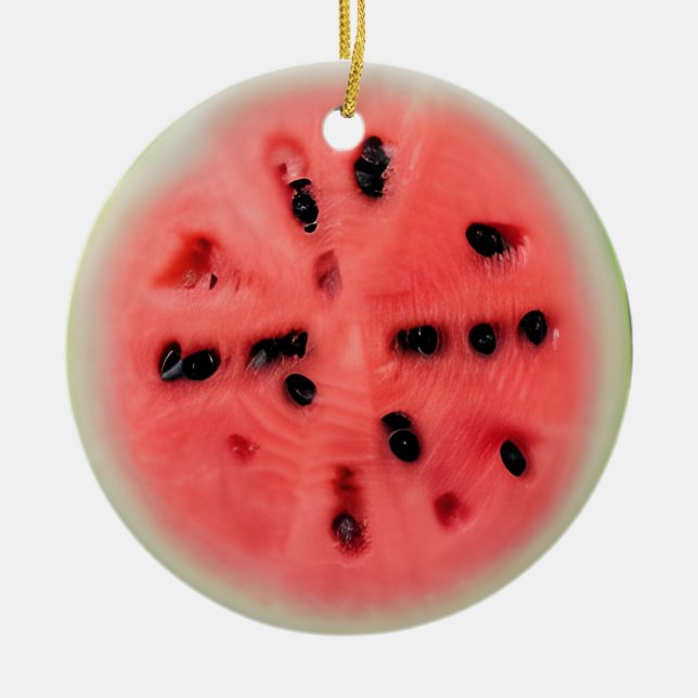 Ornamento De Cerâmica Watermelon Pun Natal Personalizado (Frente)