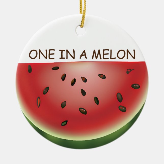 Ornamento De Cerâmica Watermelon Pun Natal Personalizado (Frente)