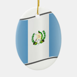 Ornamento De Cerâmica Wavy Guatemala Flag