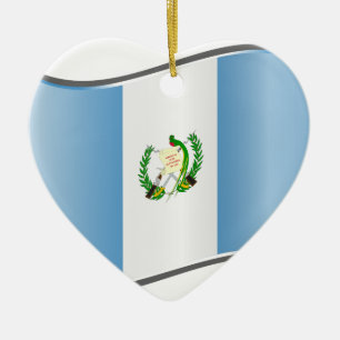 Ornamento De Cerâmica Wavy Guatemala Flag