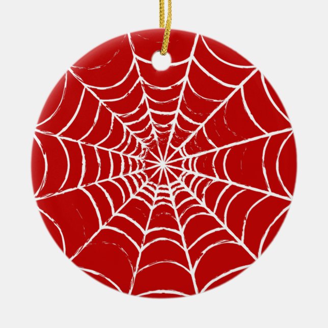 Ornamento De Cerâmica Web Vermelha (Frente)