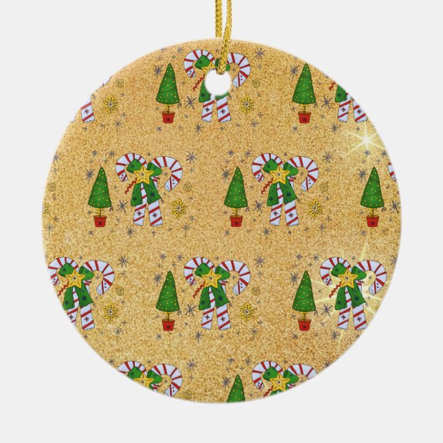 Ornamento De Cerâmica Weihnachtsbild (Frente)