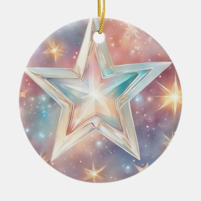 Ornamento De Cerâmica Weihnachtstern pastell (Frente)