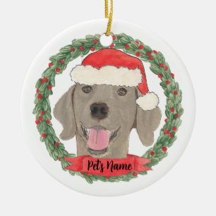 Ornamento De Cerâmica Weimaraner Personalizado