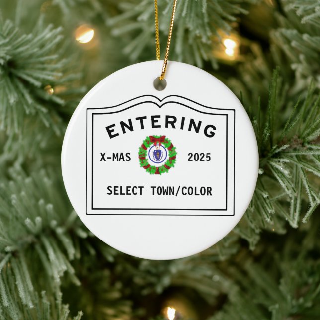 Ornamento De Cerâmica Welcome Entering Town of  (Árvore)