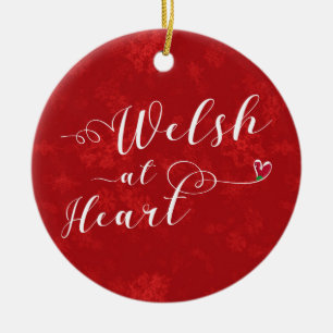 Ornamento De Cerâmica Welsh At Heart, Christmas Tree Ornament, Wales