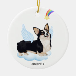 Ornamento De Cerâmica Welsh Corgi Angel Dog Memorial Personalizado Pet